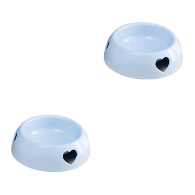 maskred Cute And Fashionable Love Shaped In Plastic Dog Bowl And Multiple light blue large size 2Set