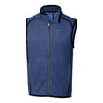 thumbnail image 2 of Men's Cutter & Buck Heather Blue Tulsa Drillers Mainsail Sweater-Knit Full-Zip Vest, 2 of 3