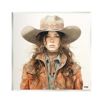 Stupell Industries Boho Cowgirl Paisley Jacket Abstract Painting Unframed Art Print Wall Art, 12 x 12