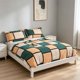 thumbnail image 1 of Manta de forro polar con estampado de cuadros para cama matrimonial, poliéster suave, multicolor, 150x200 cm, ligera, transpirable, duradera, fácil cuidado., 1 of 6