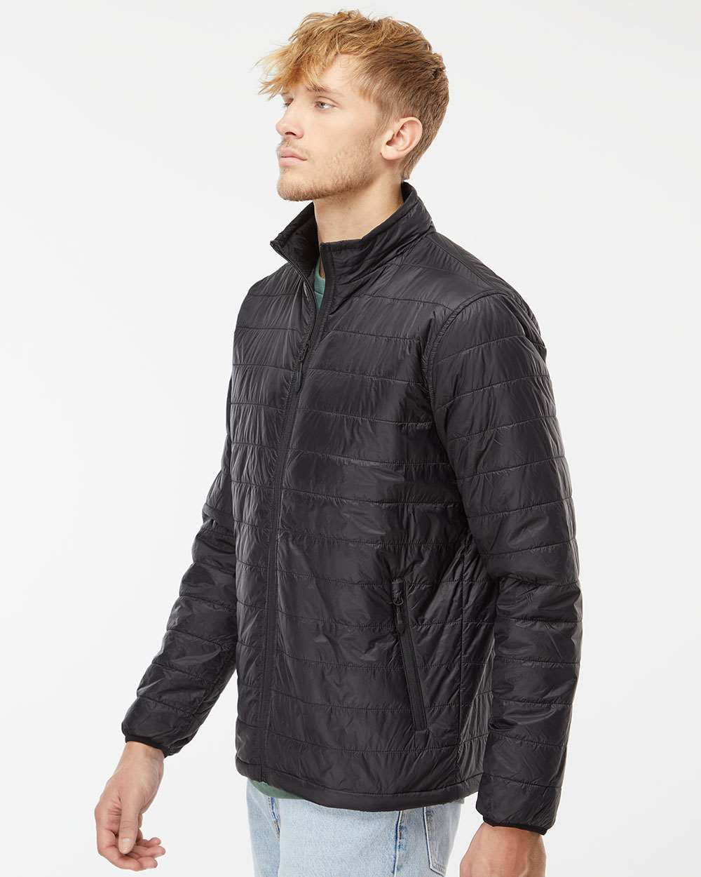 Independent Trading Co. Puffer Jacket EXP100PFZ Black XL Independent Trading Co. Puffer Jacket EXP100PFZ Black XL