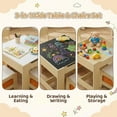 thumbnail image 6 of Pirecart Kids Table and 2 Chairs Set Wooden Children Activity Table with Blackboard, Storage Drawer, Yellow, 6 of 10