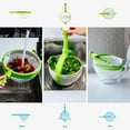 thumbnail image 4 of 2-in-1 Collapsible Salad Spinner & Colander, 3 Quart Capacity - Easy-to-Use for Salad, Fruit, Vegetable, Pasta - White/Green, 4 of 8