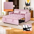 thumbnail image 4 of Yardi Yarda 54 Inch Adjustable Backrest Sofa, Sofa Bed, Futon Sofa with Double Armrest and Pouch, Variable Bed for Living room, Bedroom, Pink, 4 of 11