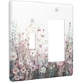 thumbnail image 2 of Nadoabtm Outlet Covers Colorful Flowers Pink Floral Romantic Wildflower Plants 1 Toggle 1 Rocker Combination Decorative Wall Plate Light Switch Cover Plate Electrical Switch Plates for Bedroom Home, 2 of 8