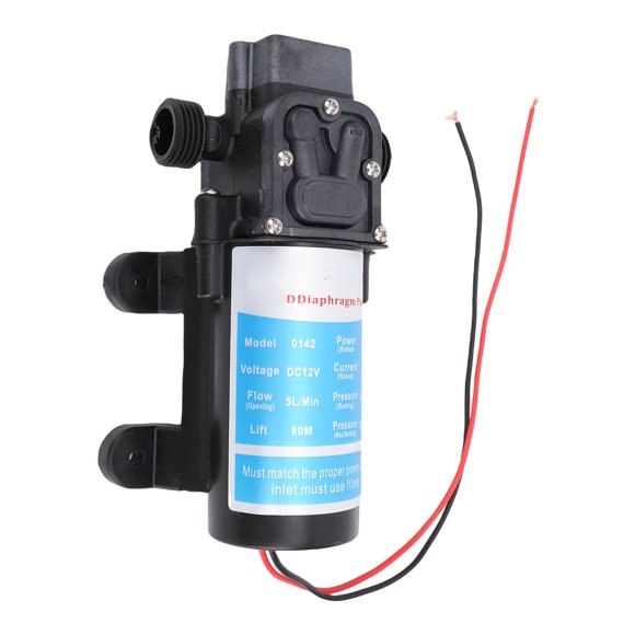 Self Priming Booster Pump, Micro Diaphragm Pump Strong Output 5L/Min Flow Rate 60W for RV Camping Car