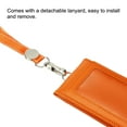 thumbnail image 2 of Uxcell Folded PU Leather ID Badge Holder with Lanyard with 1 Clear Window 4 Card Slot Orange, 2 of 6