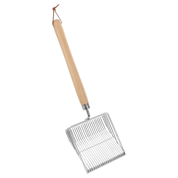 YOSADIER Stainless Steel Sand Scoop with Wooden Handle, Beach Shovel for Shell Collecting and Metal Detecting