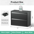 thumbnail image 3 of Superday Lateral File Cabinet 2 Drawer Metal File Cabinet with Lock, Black Filing Cabinets for Home Office, Locking Filing Cabinets Hanging Files Letter/Legal/F4/A4, 3 of 14
