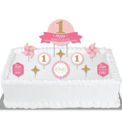 One 1st Birthday Age 1 silver Unicorn Cake Topper Birthday Girl 