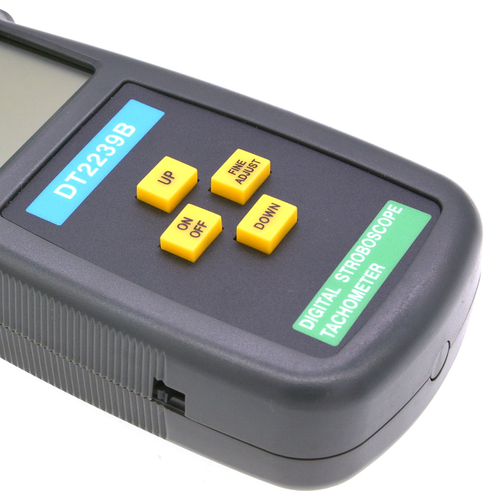 60-19999 RPM Digital Stroboscope DT2239B,Portable Handheld Stroboscope Tachometer,LCD Backlit Display Non-Contact Flash Tachometer,Photoelectric Technology Digital Tachometer RPM Meter 