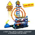 thumbnail image 5 of Hot Wheels Mega Loop Garage Playset with 1 Die-Cast Toy Car & 1 Toy Helicopter in 1:64 Scale, 5 of 7