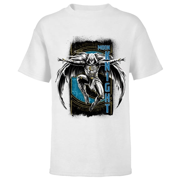 Marvel Moon Knight Egyptian Hieroglyphs Jump - Short Sleeve T-Shirt for Kids - Customized-White