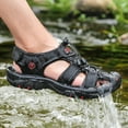 thumbnail image 7 of Lopsie Men's Outdoor Hiking Sandals Beach Sandals Leather Closed Toe Fisherman Sandal For Men, 7 of 7