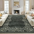 thumbnail image 2 of Garvee 9'x12' Area Rugs, Oriental Rug Floral Print Rugs Soft Washable Rugs for Living Room Bedroom Home Decor, Non-Slip Durable Carpet, Black, 2 of 9
