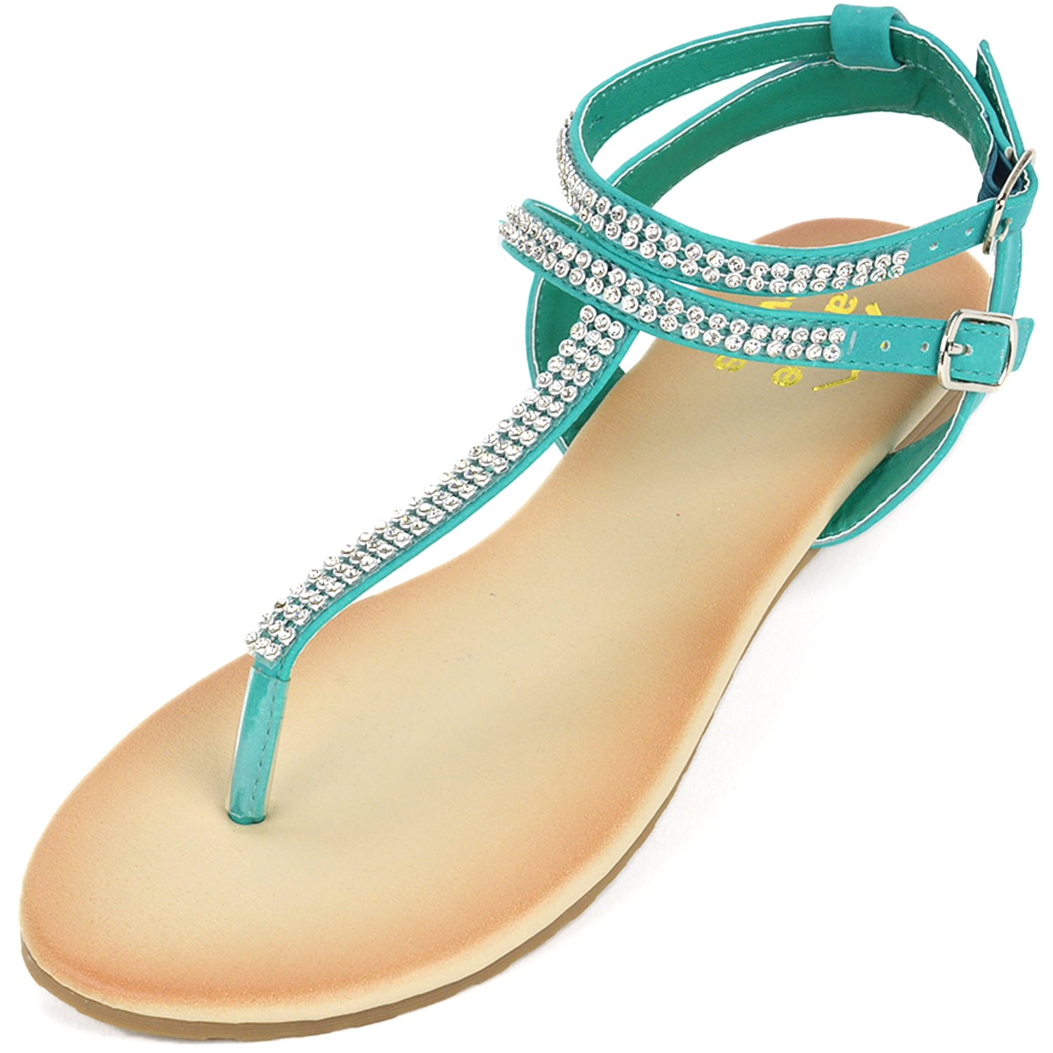 turquoise rhinestone sandals