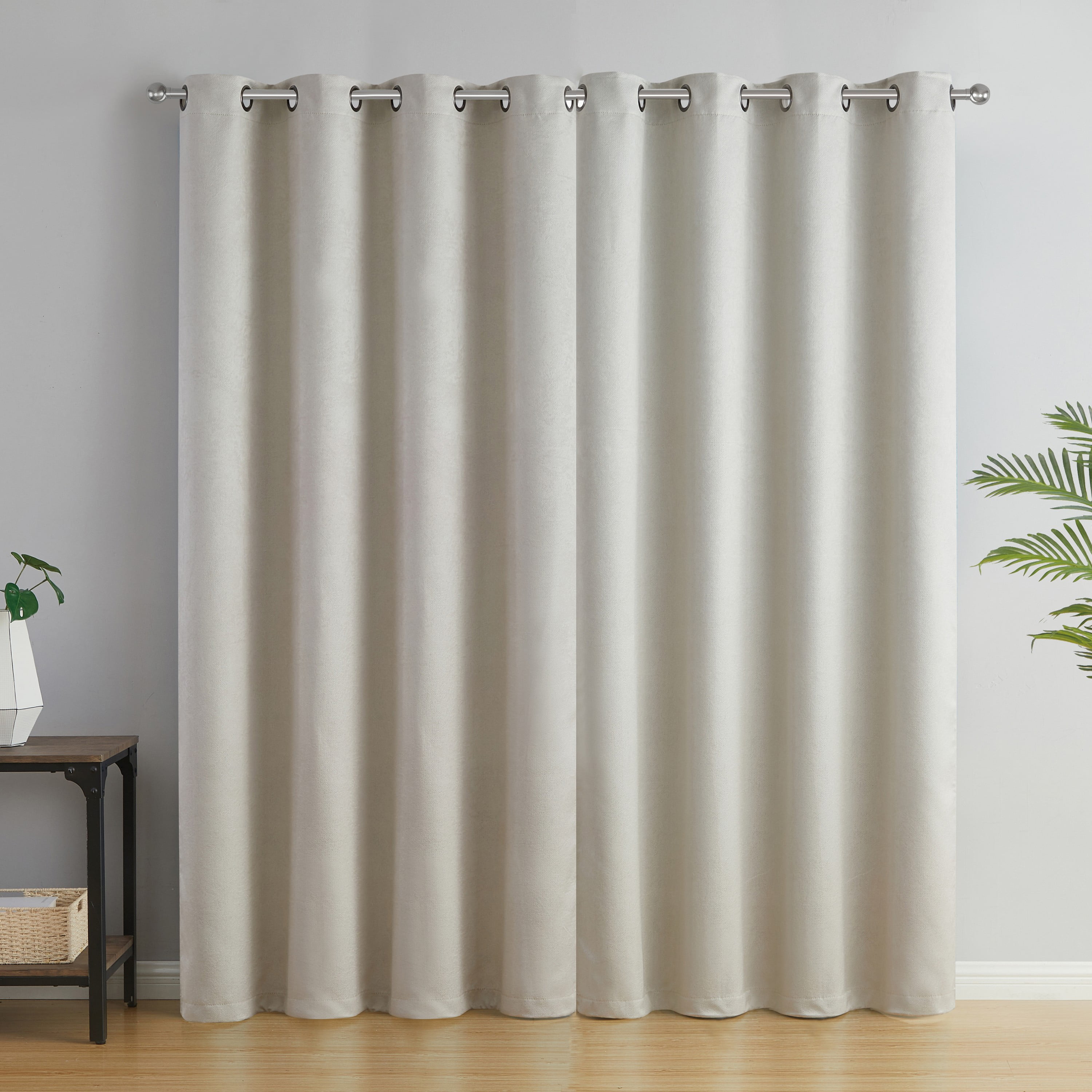 VCNY Home Domino Cream Solid Grommet Blackout Curtain Panel, 55" x 84"