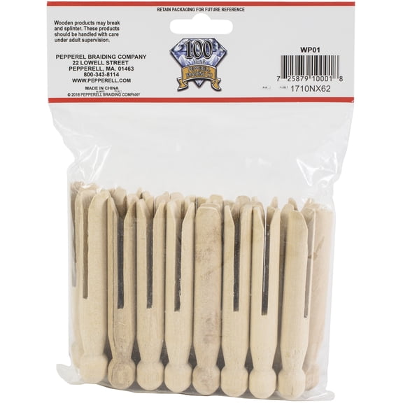 Pepperell Crafts Doll Pins 25/Pkg-3.75"X0.5"