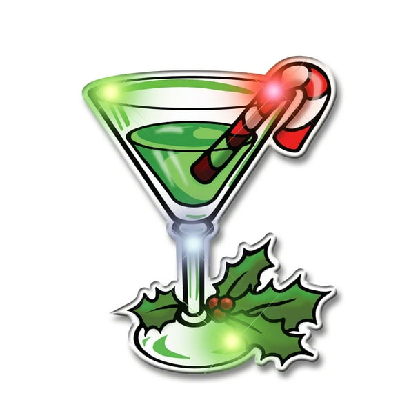 Lumière de Noël Martini Clignotante LED avec Épingles à Revers (Lot de 25)