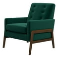 thumbnail image 1 of Allora Mid-Century Modern Tight Back Velvet Lounge Chair in Green, 1 of 7