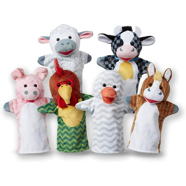 Set de 6 Marionetas de mano de Barn Buddies Melissa & Doug Hecho de Felpa Infantil Melissa & Doug MD-3945