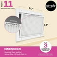 thumbnail image 2 of Simply Filters 14x20x1 MERV 11, MPR 1000, AC Furnace HVAC Air Filter (24 Pack), 2 of 8