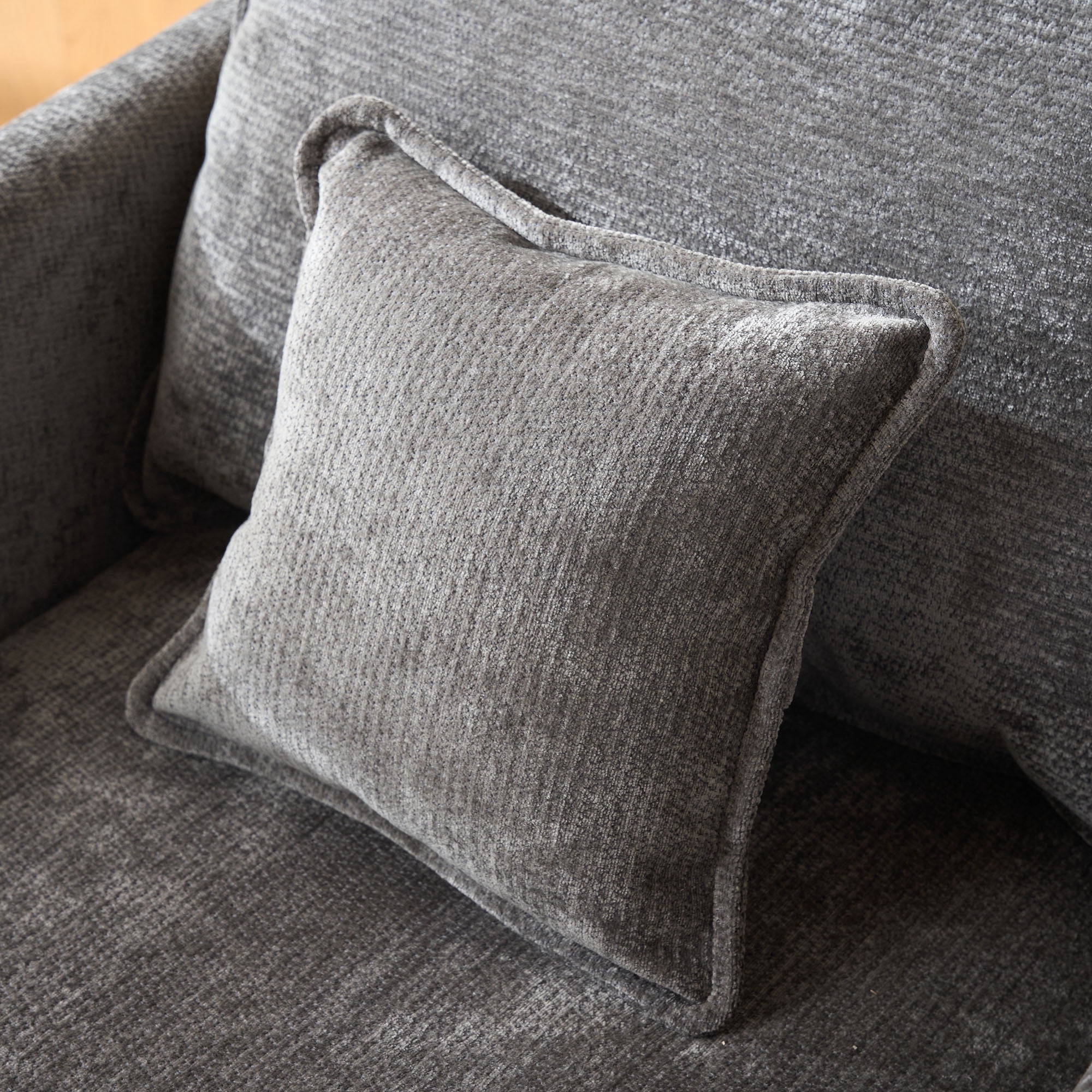 Modern Accent Chair,Linen Single Sofa Chair,Modern Reading Armchair with Pillow for Living Room,Bedroom,Dark Grey