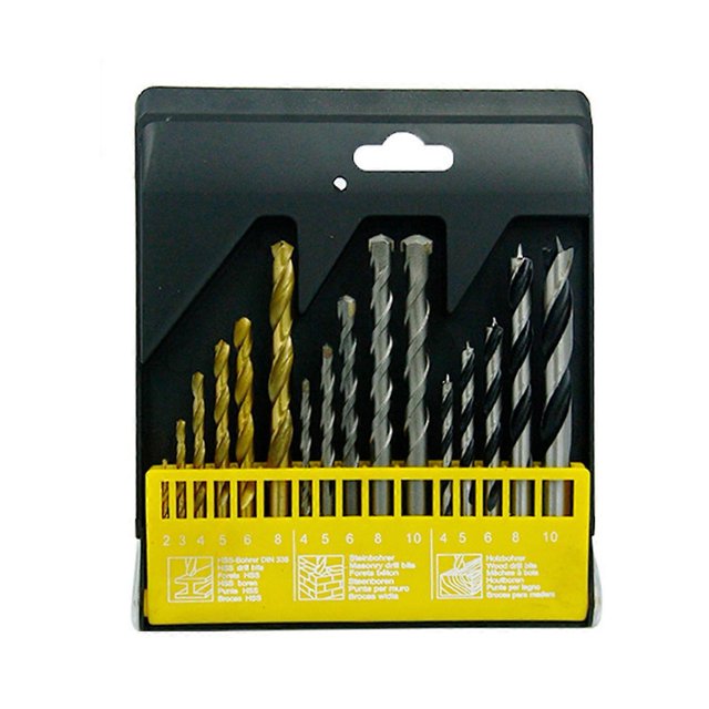 16pcs Multi Drill Bit Set Point Steel Bits All In A Tray Case Coated Drill Bit Set Ideal Drilling In Wood Cast Iron