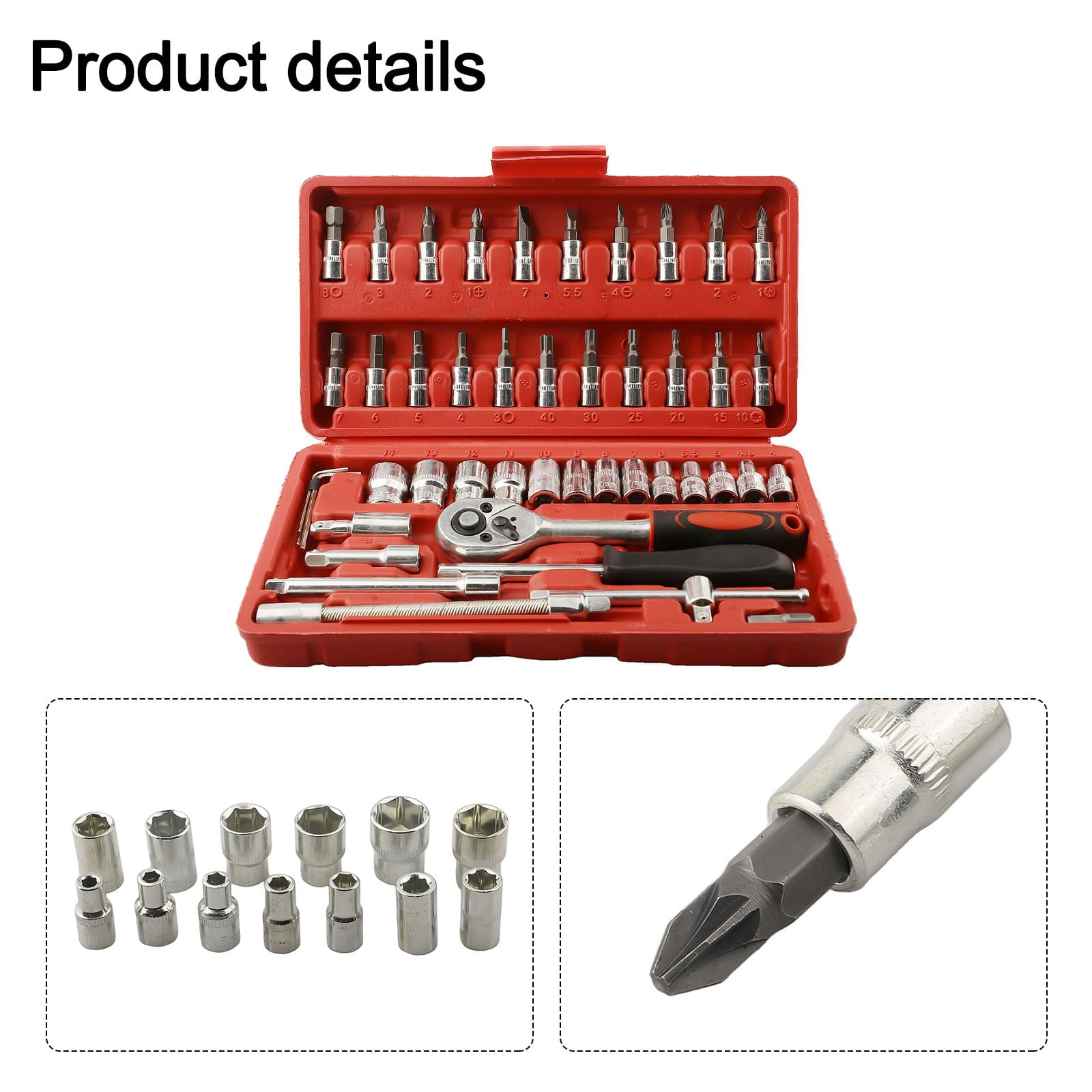 46 Piece Socket Wrench Set Car Repair Tool Socket Car Parts