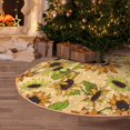 thumbnail image 6 of Daiia Sunflowers Drawing Merry Christmas Tree Skirt , Xmas Large Lace-up Tree Skirt, Santa Snowflakes Rustic Home Decorations New Year Party Farmhouse Decor-36", 6 of 7