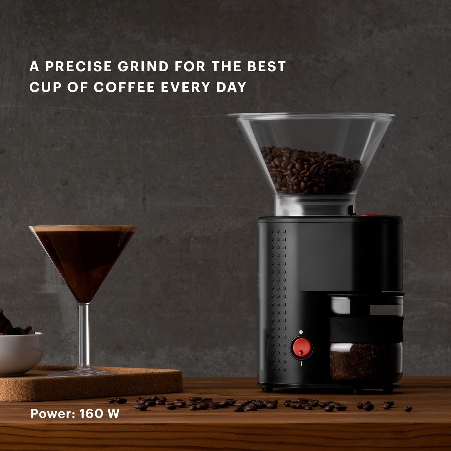 Electric Conical Burr Coffee Grinder, Preset Timer, 12 Grind Settings, Black