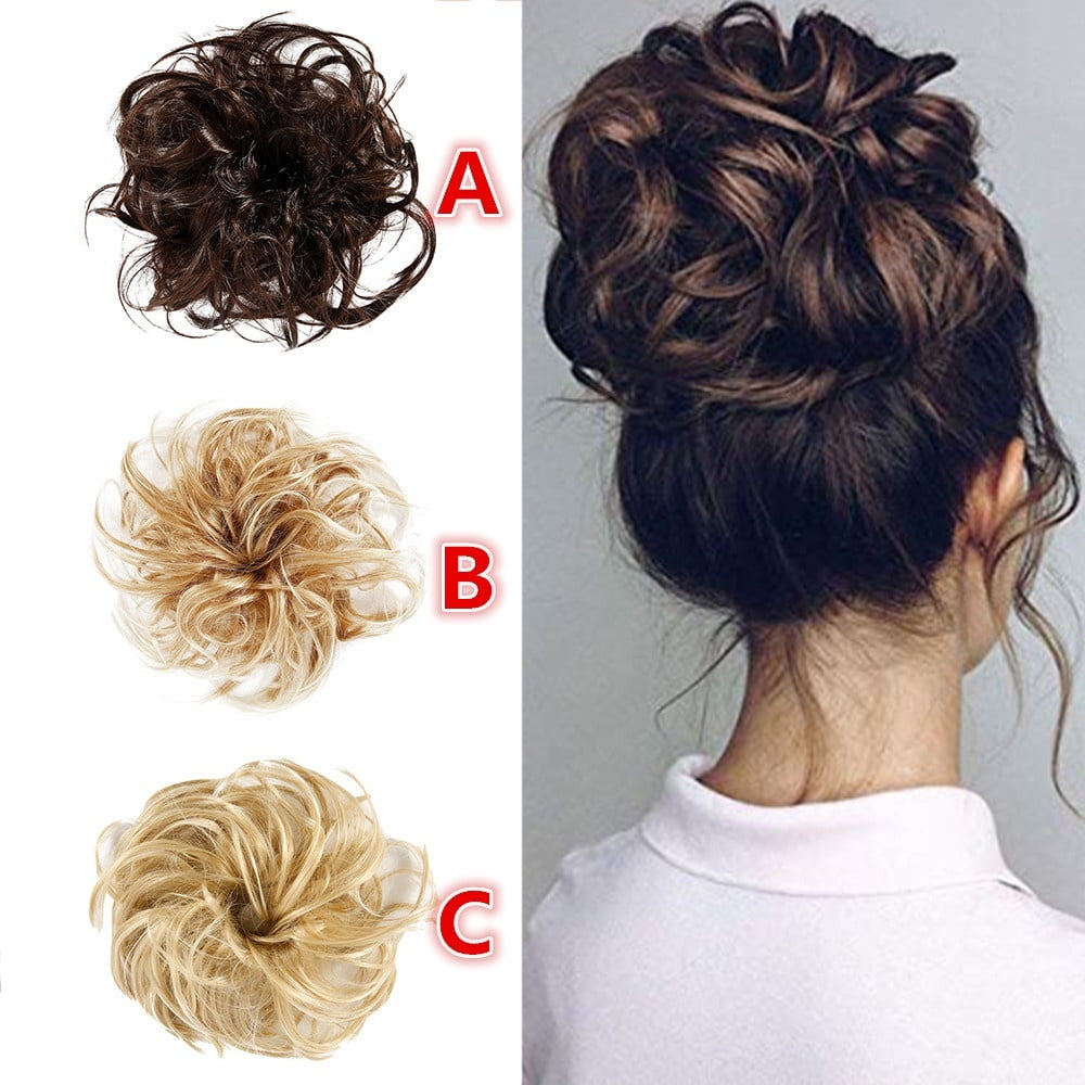 Willstar 3colors X-Large Scrunchie Messy Bun Hair Piece Tousled Updo