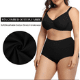 thumbnail image 5 of Loritta Woman Underwear Plus Size Underwear for Women High Waisted Cotton Panties Full Coverage Panties for Women 4 Pack, XL-5XL, 5 of 6