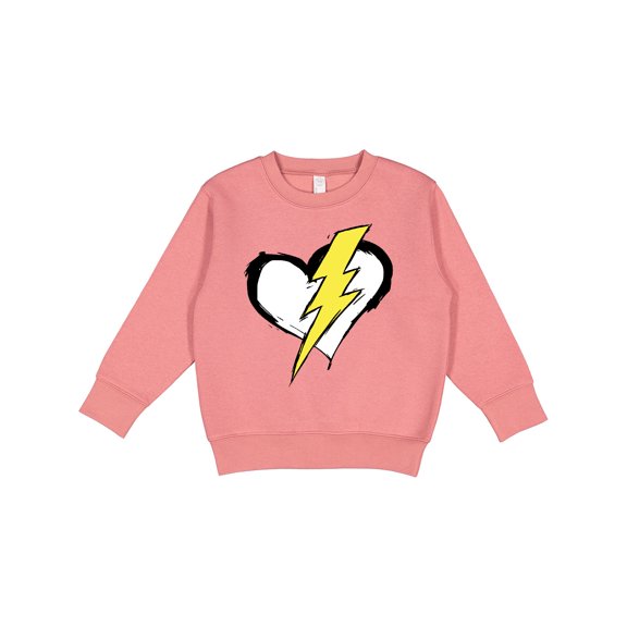 Inktastic Lightning Bolt Heart Toddler Sweatshirt