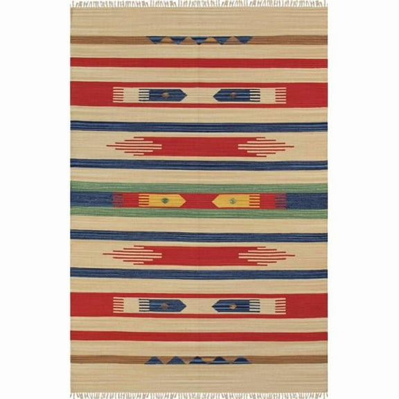 Pasargad Home Anatolian Kilim Hand-Woven Cotton Area Rug-10' 0" X 14' 0" , Beige/Multi