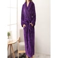 thumbnail image 2 of Gifts for Mom Robes for Women Fleece House Coat Oversized Soft Women's Sleepwear Spa Womens Bathrobe Purple, 2 of 9
