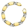 thumbnail image 5 of 14k Yellow and White Gold Two-tone Fancy Link Chain Length 20 Inch, 5 of 6