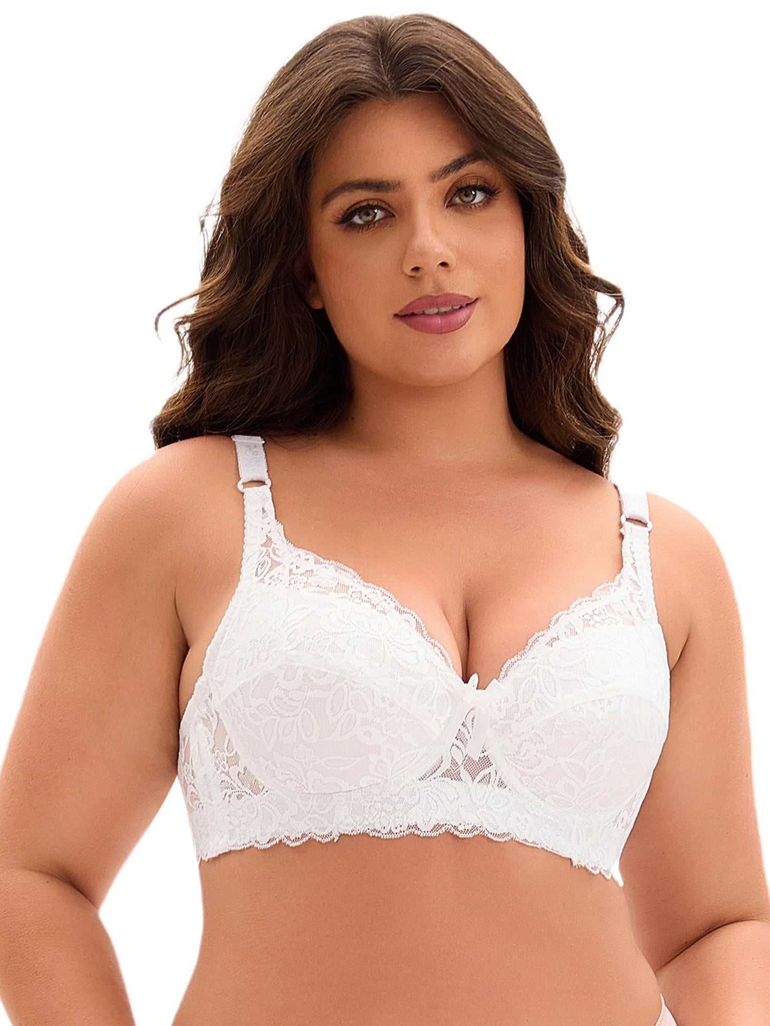 DARING DIVA Women's Bras Underwired Adjustable Straps Bralette White 38 D