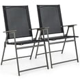 thumbnail image 1 of Gymax 2PCS Patio Portable Metal Folding Chairs Dining Chair Set Poolside Garden, 1 of 8