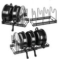 thumbnail image 3 of Heavy Duty Metal Cookware Holder, Retractable and Adjustable Pot and Pan Organizer with U-shaped Fixing Slot for Secure Storage, Brown Expandable Lid Organizer, 3 of 5