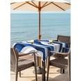 thumbnail image 3 of Outdoor Tablecloths with Umbrella Hole & Zipper, Blue White Moire 60x60 Inch Square Tablecloths, Modern Abstract Art Waterproof Table Cloth, Patio/Pool/Picnic Table Covers, 3 of 8