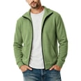 thumbnail image 4 of Horkkom Mens Zip Up Sweatshirt Solid Color Mock Neck Loose Sweatshirt Fashion Casual Fall Jackets with Pockets L, 4 of 8