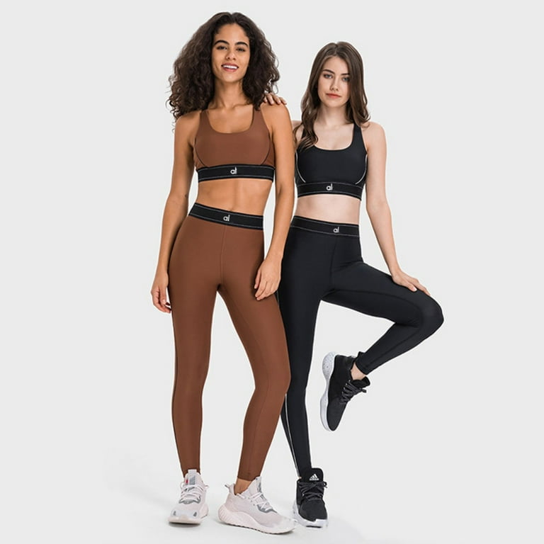 A-L-O Yoga Sets Two Piece Moisture-Wicking Workout Set for Women - Gym, Fitness, Running, Yoga Sportswear，Pilates Outfits