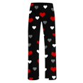 thumbnail image 4 of Erwazi Womens Wide Leg Pajama Pants Casual Comfy Loose Stretchy Home Lounge Pants Sleepwear with Heart Print, 4 of 4