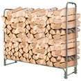 thumbnail image 2 of Costway 5FT Firewood Storage Log Rack Heavy Duty Iron Log Holder W/ Waterproof PVC Cover, 2 of 10