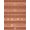 Rust Orange Red, Pattern 8, variant on ODIKA 8'x10' Washable Area Rug Kilim Weathered Navy Bands Stepped Motif Distressed Faded Vintage for Dining Room, Large Office, Lounge, Non-Slip Chair-Friendly Mat