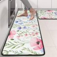 thumbnail image 2 of Kitchen Rugs Sets Of 2,Pioneer Flower Floral Print Pattern Anti Fatigue Kitchen Mat Rugs Non Slip Washable,Decorative Kitchen Floor Mats for Kitchen,Sink,Laundry,17"x47"+17"x47", 2 of 5