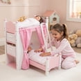 thumbnail image 6 of Emily Rose 18 Inch Doll Furniture Loft Bunk Bed with Doll Clothes Storage Shelves, Bins & Bedding - Fits 15" - 19" Dolls, 6 of 9