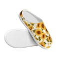 thumbnail image 3 of Lsque Modern Elegant Sunflower Pattern Womens Comfort Cotton on Scuff With Memory Foam and Anti-skid Sole Slipper-42/43, 3 of 7