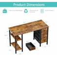 thumbnail image 3 of 47 inch Desk with 4 Drawers & Storage Shelves, Writing Work Study Computer Desk for Home Office Bedroom, Modern Simple Student PC Desks Table, Rustic Brown, 3 of 8